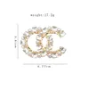 Broches broches Brooch Brooch Lettres de marque Diamond Pin de diamant Géométrique Charme de luxe Crystal Righestone Pearl pour femmes Décoration de vêtements oth6q