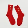 Chaussettes masculines 22fw Nouvel An chinois Big Red chaussettes Red Mens and Womens Mid Cap Cotton Bunny Year Cartoon Doll Calf chaussettes 4.