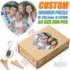 Custom Wooden Puzzle Personalized Jigsaw Love Round shape Memorable Crafts Gifts For Family Decoration Album with MDF Box 240509