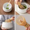 Teaware Set Matcha Whisk Set Safe Bamboo Teskoon Te Bowl med Siler Japanese Ceremony Accessory Birthday Present