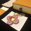 Keychain de designer Multi-Color Luxury Keychain Feminino Bolsa de couro marro