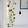 Строки 2m искусственное растение светодиодное светодиодное световой лиат зеленый лист виноград