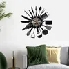 Horloges murales Couvrottes Record Horloge Modern Design Spoon Fork Cuisine décorative Vintage Watch Home Decor