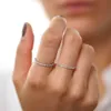 Vlove Engagement Anneau Moisanite Chaîne cubaine 9k 10k 14K 18K Baguette Round Diamond Milgrain Milgrain Full Eternity Ring Jewelri D