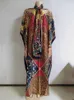 Этническая одежда 2024 NEUE ART MODE BERGROE AFRIKANISCHE FRAUEN KLEIDUNG DUBAI DASHIKI ABAYA FR РАЗМЕР ПЕЧАТА MIT Schal Lockeres Langes K T240510