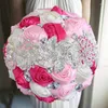 Flores decorativas 1pc/lote de casamento branco buquês de noiva de marfim diamante