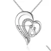 Colliers pendants Collier de coeur de mode exquis pour femmes charme amour maman colorf zircon bijoux classique de la fête des mères chutes drop dhyt4