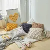 Kissen inyahome Set von 2 Boho Quadrathülle Festschale für Couchsofa Bett Stuhl Plüsch Wolle Samt Dekorative Weiß