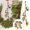 Fournitures de fête Christmas Cow Bells Shabby Chic rustique Hang Cowbells Metal Vintage Lucky Bell Garland décor pour l'événement