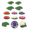 Decorative Flowers 10 Pcs Artificial Lotus Faux Plants Water Surface Adornment Fountain Scene Decor Leaf Fake Pool Pond Floating Eva