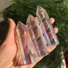 Figurines décoratives 3pcs 7-9cm Aura Angel Clear Melting Stones Wand Point Minerals For Healing Quartz Stone Gift Gift Home Decoration