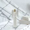 Figurines décoratives Statue d'ange blanc 17.8 cm Décoration de l'étagère Résumé Résine d'art