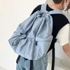 Sacs d'école Fashion Bouched Drawsting Backpacks for Women Nylon Lady Dame Sackepack Light Weight Sac Bagous Abity Travel Sac 2024