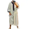 Etnische kleding Ethische stijl Mannen Lang verwikkeld Leisure Museum Robe Abaya Homme Musulman Islam Kaftan Arabische kleding Moslim gedrukt