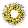 装飾的な花y1ub人工春の花輪正面玄関のための黄色い花の夏