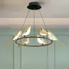 ノルディックLED GOLD MAGPIE BIRD天井シャンデリアリビングルーム照明器具サスペンションランプホームデコレーションウォール照明の光沢