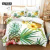 Sängkläder sätter tropiska växter duvet omslag set mode mjuk bekväm andningsbar för sovrum rum dekor