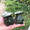 Estatuetas decorativas 6 cm de ofiolita natural cogumelo de cristal mineral de craft stone artesanato mini escultura cura reiki ornament 1pcs
