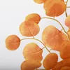 Dekorativa blommor Simulering Apple lämnar enstaka pengar Artificial Green Home Decor Wedding Decoration Eucalyptus falska växter