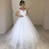 Grundläggande avslappnade klänningar Två stycken bollklänning tyll bröllopsklänningar spetsapplikationer 2 i 1 brudklänningar med löstagbar kjol vestidos de novia t240510
