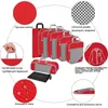 Sacs de rangement Ensemble de voyage en mesh sac portable compressible rouge six pièces