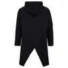 Sweat à capuche masculine Sweat à capuche personnalisé Mode Slim Fit Gothic Sweater noir Black Long irrégulier Loose Coat 2024 Sweat-shirt Vêtements