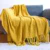 Pillow Nordic Knit Plaid Blanket Super Soft Bohemia For Bed Sofa Cover Bedspread On The Decor Blankets With Tassel