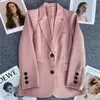 Frauenanzüge 2024 Frauen Blazer Mode koreanischer Frühling Herbst Herbst Langarm Elegante Blazer Lady Lady Single Breasted Jackets Mantel weiblicher Anzug Tops