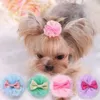 Dog Apparel 1PC Pet Hair Bows Pretty Tulle Puppy Clips Grooming Beauty Supplies Hairband Accessories