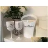 Seaux et refroidisseurs de glace 2glassadd1bucket Nouveaux flûtes de champagne Moet verres en plastique refroidisseur de vin en plastique lave-vaisselle en acrylique blanc