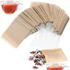 Outils à thé de café 100 pcs / lots de sacles de filtre Sacers naturels en bois non blanchi PP Papin jetable Infuseur vides Sacs avec DSTRING POUC DHTBV