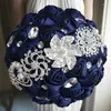 Flores decorativas 1pc/lote de casamento branco buquês de noiva de marfim diamante