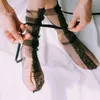 Femmes chaussettes sexy bassages bandage croix ruban de genou de la fête des dames en nylon élastique fishnet meesh creux de créateur socle longue chaussette