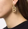 Örhängen designer för kvinnor dinglar örhängen brev släpp män trendiga eleganta koreanska smycken älskar gåvor