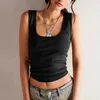 Women's T Shirt sexy Tees Spring/Summer New Women's Wear Slim Fit Y2K Top Wearing Solid Ribbed Tank Top 2024