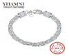 Yhamni Luxury original 925 Sterling Silver Bracelet Chain Moda Moda Moda Menwomen Bracelet com jóias de prata esterlina de carimbo S925 4187790