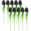 Fleurs décoratives 10 pcs noir Tulip Flower Artificial Household Tulips fournit une décoration intérieure fausse pu