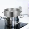 Double chaudières Dumpling Steamer Metal Food Kitchen Fourniture Rond Panier de vapeur commercial pour les légumes en pot en acier inoxydable