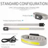 Elastic Headlamp LED Running Light with 230° Wide Lighting Rechargeable Wristband lights with Silicone Strip for Sports Flashing Safety Armband