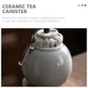 Бутылки для хранения керамическая герметичная банка мини -контейнеры свободные чайные канистры портативные держатели банки керамика
