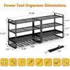 Kitchen Storage Power Tool Organizer Wall Mount Extended Large Heavy Duty 8 Drill Holder 4 Layer Garage And