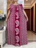 Etniska kläder Autumn Party Dubai Short Slve African Women Dresses With Big Scarf Printing Cotton Elegant Summer Maxi Casual Loose Abaya T240510