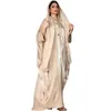 Ropa étnica Venta caliente de satén brillante satén Batwing Slve Cardigan Rata modesta musulmana Dubai talla grande Kimono Open Abaya Dress Corban Eid Woman T240510