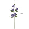 Flores decorativas 82cm de 5 cabeças de flor artificial realista clematis simulação pólen de seda vermelha para decoração de casa