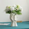 Vasi Ceramica Abstract Face umano moderno semplice vaso di fiori semplice in porcellana bianca Disposizione del soggiorno decorazioni per la casa ornamenti