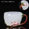 Becher Emaille Handgriff Tea Tasse weibliche kreative Blumenhaushalte Becher Brauen glasierter Kristallglas