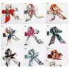 Écharrés Fashion Mtifonction Imprimer écharpe pour les sacs à main Gath 36 Colors Wrap écharpes ruban pour femmes Turban Triangle Bandeau Silk Dro Dhjpt