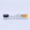 Bouteilles de rangement 200 pcs 5g en verre pots crème emballage cosmétique avec couvercle Coud Plastique doublures intérieures rondes Small Small