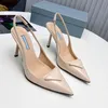 2024 Silver High Heel Shoes Sandals 8cm Thin Heels Women's Summer New Pointed Rhinestone Single Shoes Flat P Button Toe Covering Sandal with Bag