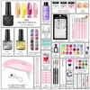 ACRYLIC Nail Art Professional Set Glitter Set Full Art Nail Art Decoration Liquid Crystal Brush Consejos para principiantes Profesionales 240510